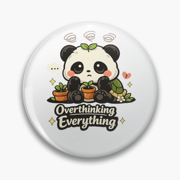 Item preview, Overthinking Everything Cute Panda Humor designed and sold by Heathenicia.