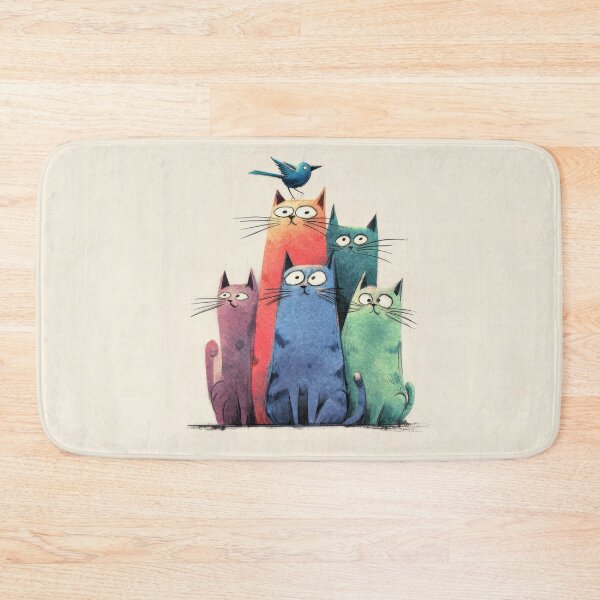 Item preview, Group of cats with a bird on top designed and sold by anytka.