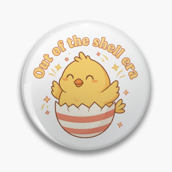 Item preview, Out Of The Shell Era – Kawaii Hatching Chick Easter Pun Cute Spring Sticker designed and sold by Han-Chaeyoung.