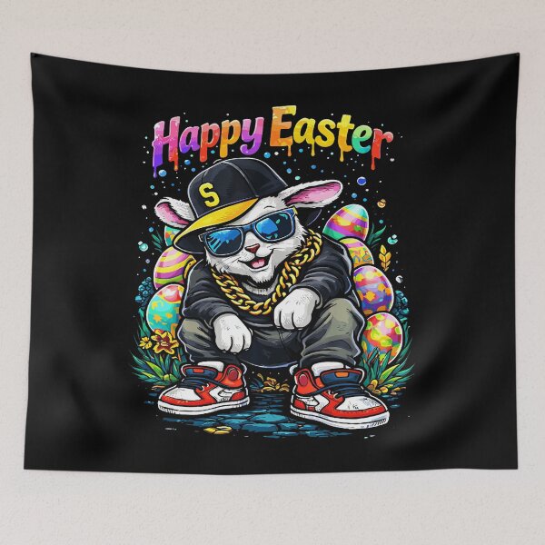 Item preview, Funny Happy Easter Bunny Cool Street Men Women Girls Boys designed and sold by AmazingLoveArt.