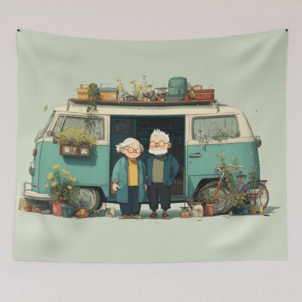 Item preview, Elderly couple standing by van designed and sold by anytka.