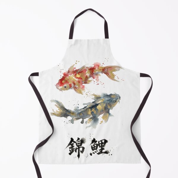 Item preview, Watercolor Koi Fish & Gold Leaf Yin Yang Nishikigoi Art Print designed and sold by Maangata Art.