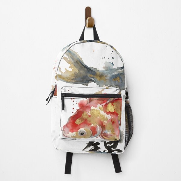 Item preview, Watercolor Koi Fish & Gold Leaf Yin Yang Nishikigoi Art Print designed and sold by Maangata Art.