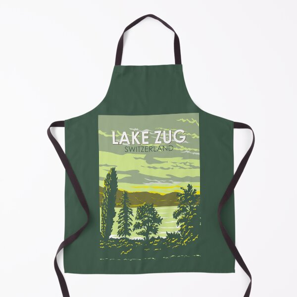Item preview, Lake Zug Illustration Travel Art Vintage designed and sold by KrisSidDesigns.