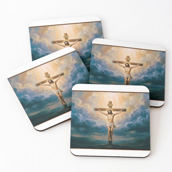 Item preview, Jesus Christ Crucifixion – Heavenly Light Christian Religious Wall Art designed and sold by HolyArtGallery.