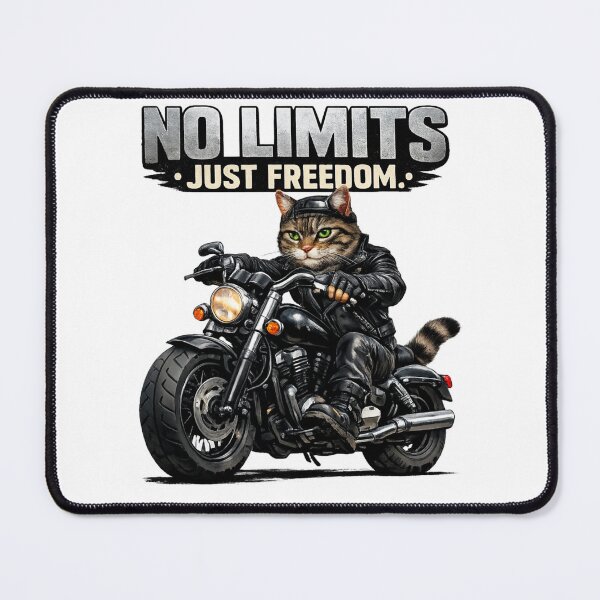Item preview, Biker Cat – No Limits Just Freedom designed and sold by IrynaLineArt.