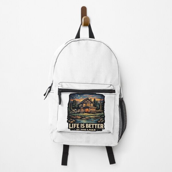 Item preview, Life Is Better at the Lake Cabin Sunset Art designed and sold by Ladys-Gents.