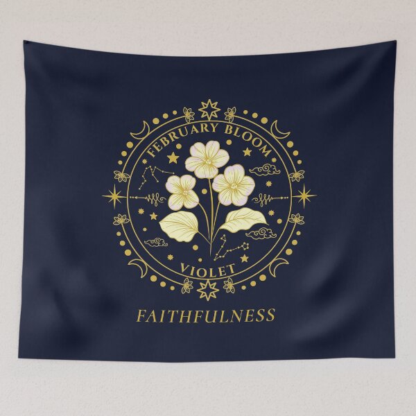 Item preview, February Birth Flower Violet Faithfulness Emblem Graphic  designed and sold by Kate Hyunsu Cho.