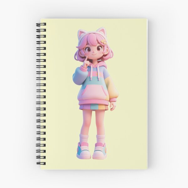 Item preview, Cute Gamer Girl - Curious Wonder Pose (3D Toy Aesthetic) designed and sold by WhimsyBits.