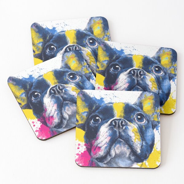 Item preview, French bulldog portrait with colors designed and sold by anytka.