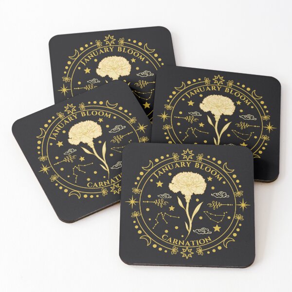 Item preview, January Birth Flower Carnation Mystical Emblem Graphic designed and sold by Kate Hyunsu Cho.