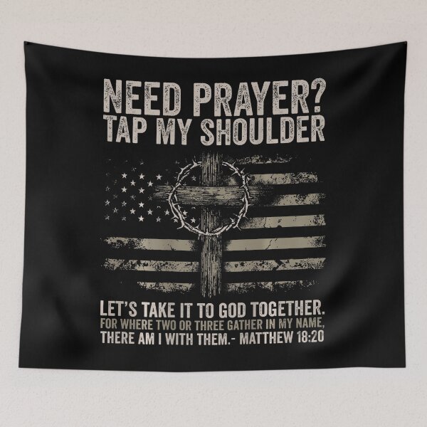 Item preview, Need Prayer Tap My Shoulder Bible Verse Christian designed and sold by AmazingLoveArt.