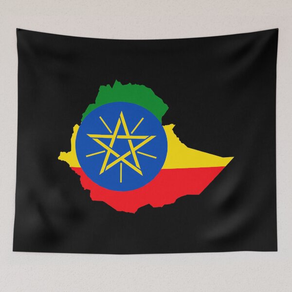 Item preview, Flag Map of Ethiopia designed and sold by DreamBrushy.
