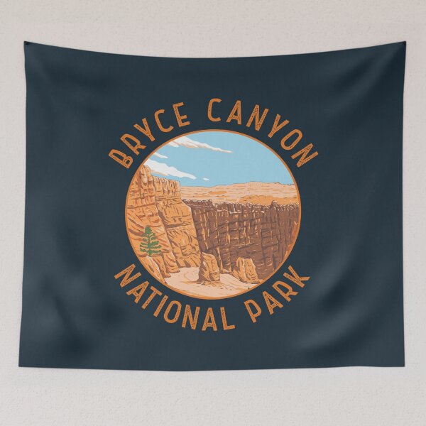 Item preview, Bryce Canyon National Park Landscape Retro Distressed Circle designed and sold by KrisSidDesigns.