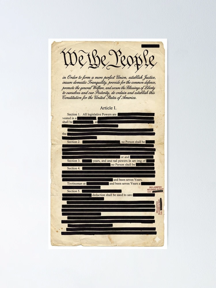 Thumbnail 1 of 3, Poster, Redacted designed and sold by Common-Thread.