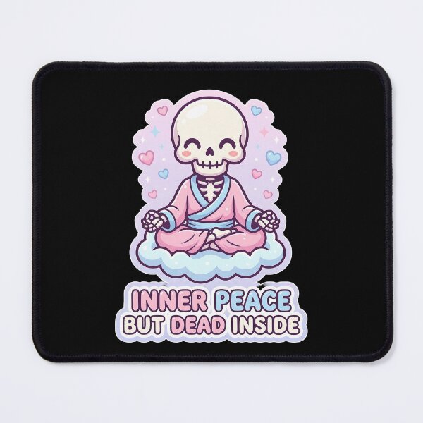 Item preview, Kawaii Skeleton Meditation – Inner Peace but Dead Inside designed and sold by Pluto ⭐️.