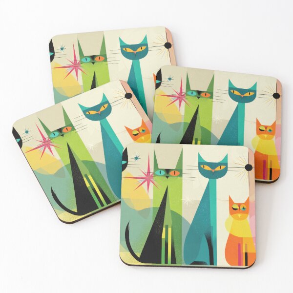 Item preview, Colorful cats in a modern design designed and sold by anytka.