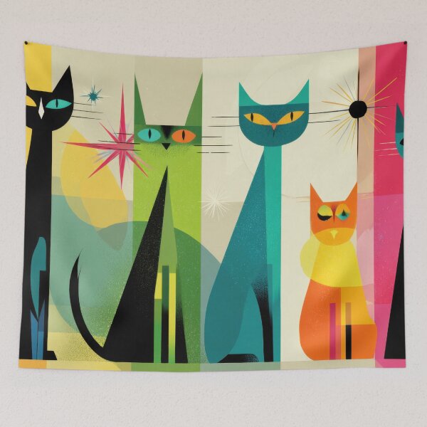 Item preview, Colorful cats in a modern design designed and sold by anytka.