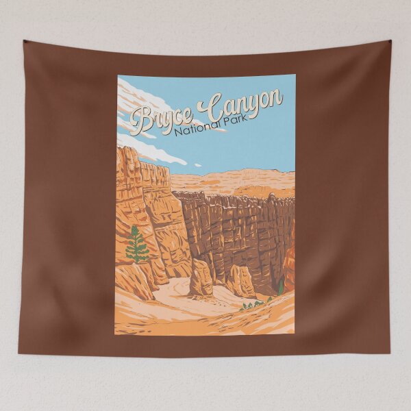 Item preview, Bryce Canyon National Park Landscape Illustration Travel Art Vintage designed and sold by KrisSidDesigns.