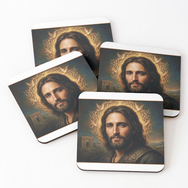 Item preview, Jesus Christ Portrait with Golden Halo – Sacred Christian Wall Art, Divine Religious Decor designed and sold by HolyArtGallery.