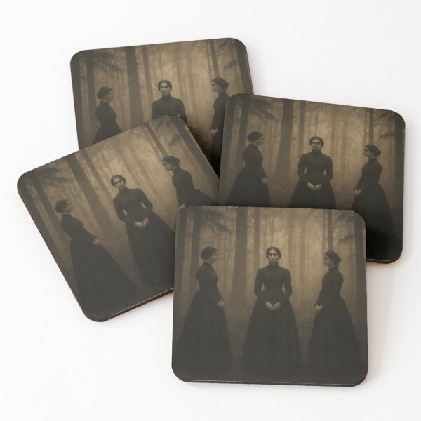 Item preview, Three Ghostly Women in Forest – Vintage Sepia Soul Aesthetic Photo designed and sold by EmeraldeaArt.