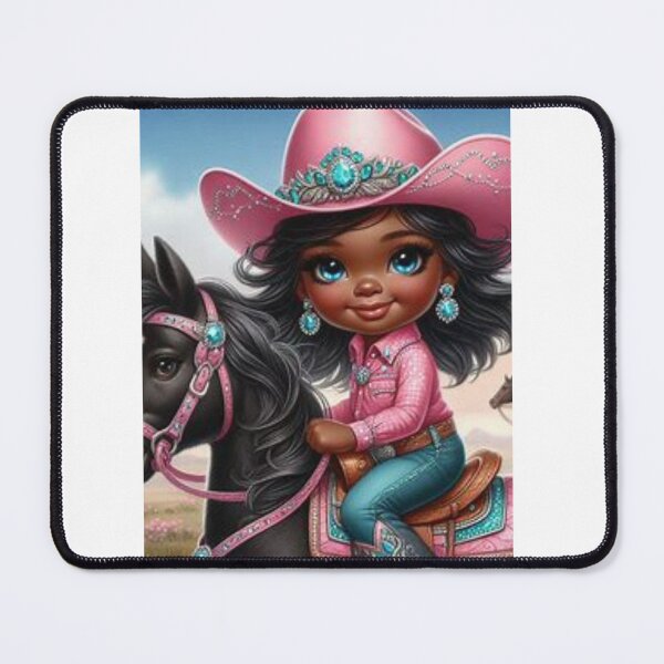 Item preview, Turquoise Trail Princess – Pink Cowgirl Girl with Horse designed and sold by Lucienne Reimagined.