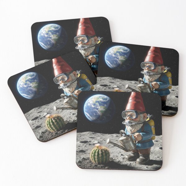 Item preview, Garden Gnome Plants Saguaro Cactus on the Moon designed and sold by Tridentulus.