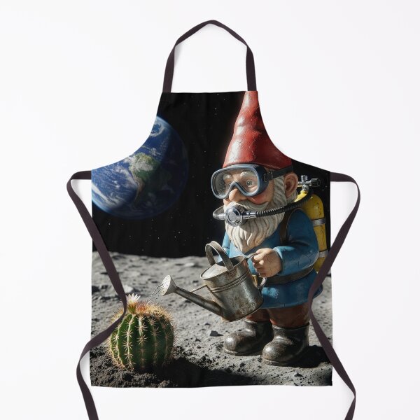 Item preview, Garden Gnome Plants Saguaro Cactus on the Moon designed and sold by Tridentulus.