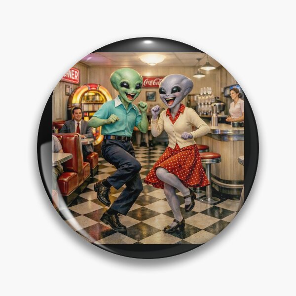 Item preview, Alien Couple Rocking and Rolling in a 50's Diner designed and sold by CarolM.