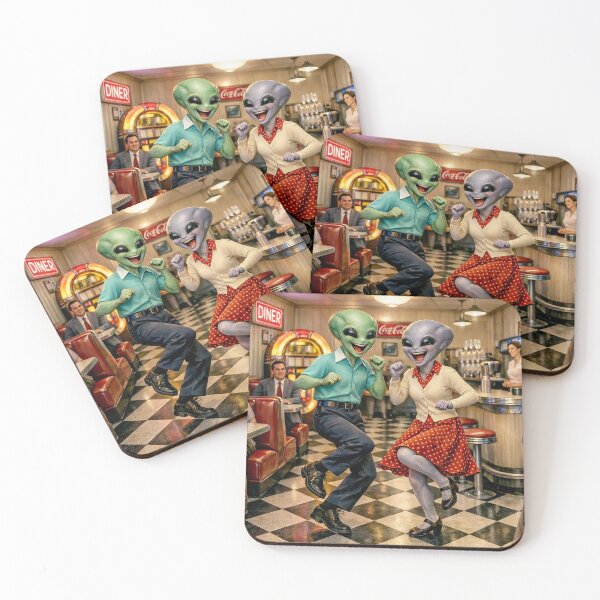 Item preview, Alien Couple Rocking and Rolling in a 50's Diner designed and sold by CarolM.