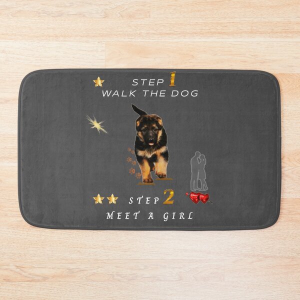 Item preview, Step One Walk the Dog Step Two Meet a Girl – German Shepherd Funny Dog Lover Design designed and sold by InkWaveX.