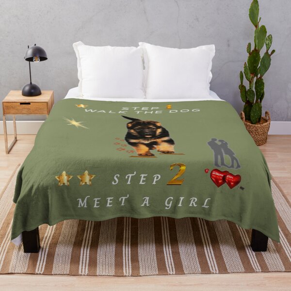 Item preview, Step One Walk the Dog Step Two Meet a Girl – German Shepherd Funny Dog Lover Design designed and sold by InkWaveX.