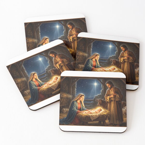 Item preview, Birth of Jesus Christ – Nativity Scene Christian Religious Wall Art, Sacred Christmas Decor designed and sold by HolyArtGallery.