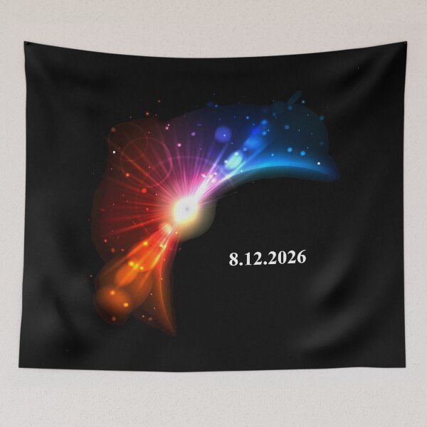 Item preview, total solar eclipse August 12, 2026 black rainbow designed and sold by Gossip Rag.