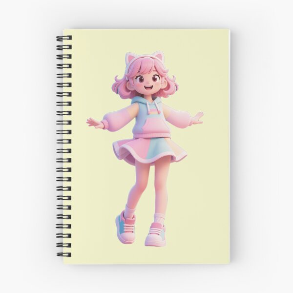 Item preview, Cute Gamer Girl - Joyful Twirl Pose (3D Toy Aesthetic) designed and sold by WhimsyBits.