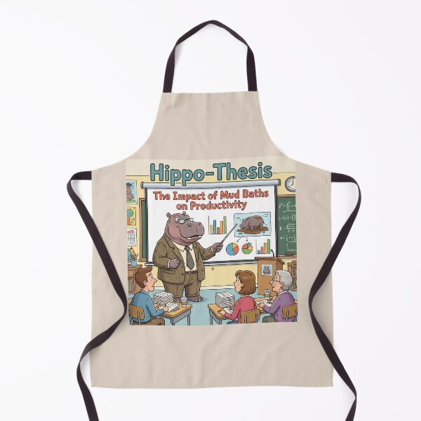 Item preview, Hippo-Thesis Funny PhD Humor Hippopotamus Academic Pun Design designed and sold by WordPlayStudio.