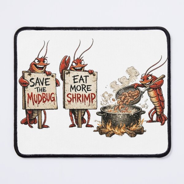 Item preview, Save the MudBug, eat more shrimp designed and sold by Bayou Boogalee Outfitters.
