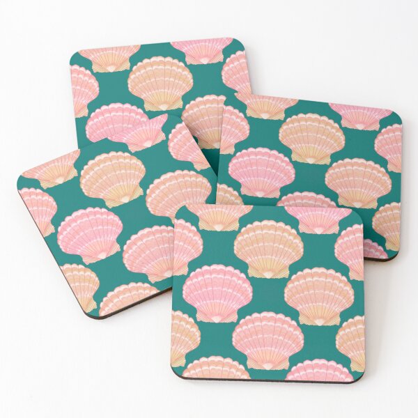 Item preview, Hawaiian Sunrise Shells on Dark  Green designed and sold by PD-Coastal.