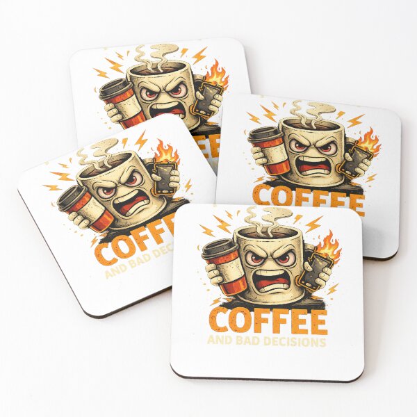Item preview, Powered by Coffee and Bad Decisions Funny Shirt designed and sold by Radson.