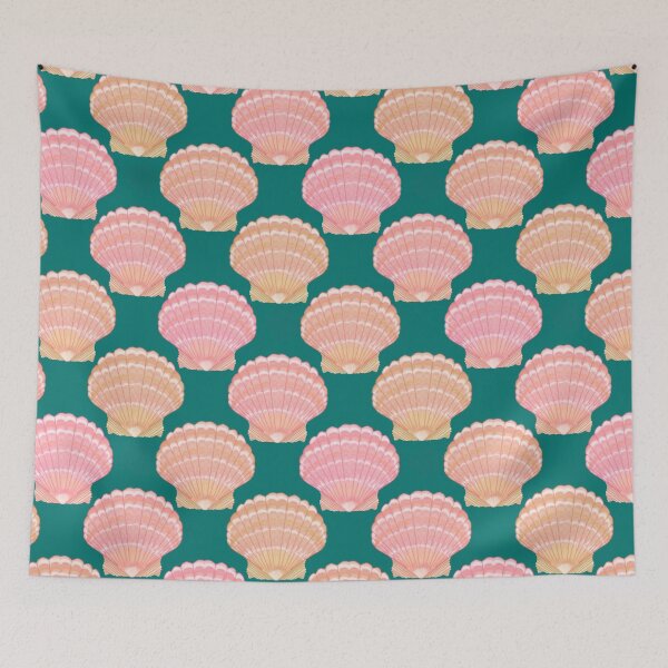 Item preview, Hawaiian Sunrise Shells on Dark  Green designed and sold by PD-Coastal.