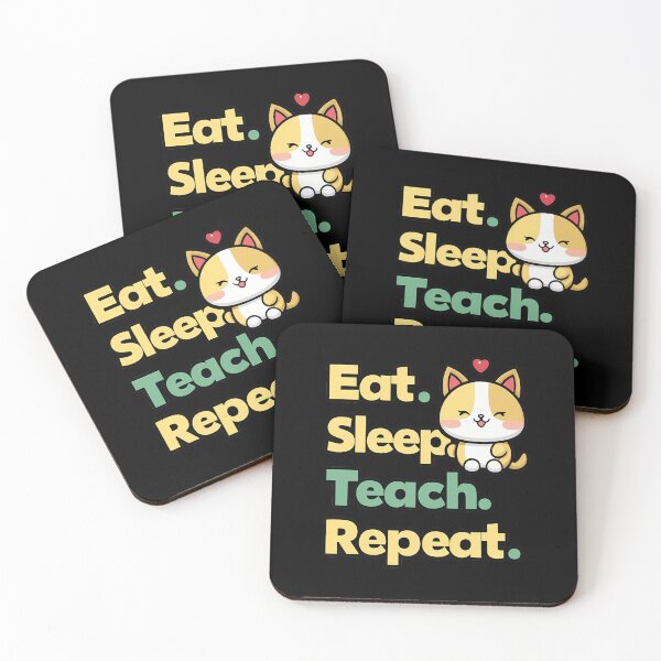 Item preview, Eat Sleep Teach Repeat Funny Teacher Lifestyle Design designed and sold by CyfroweMysli.
