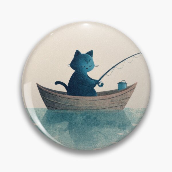 Item preview, Cat fishing in a small boat designed and sold by anytka.
