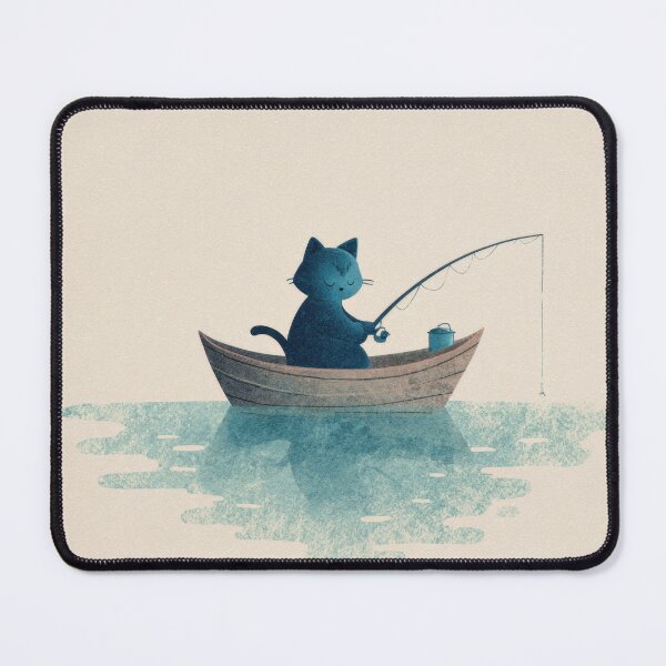 Item preview, Cat fishing in a small boat designed and sold by anytka.