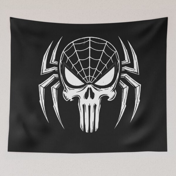 Item preview, Masked Web-Slinger Illustration | Skull & Web Dark Art Design designed and sold by LoomisDreams.