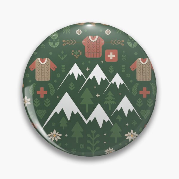 Item preview, Swiss Alpine Seamless Pattern – Chalets, Edelweiss & Traditional Sweaters designed and sold by Midnight Veil Designs.