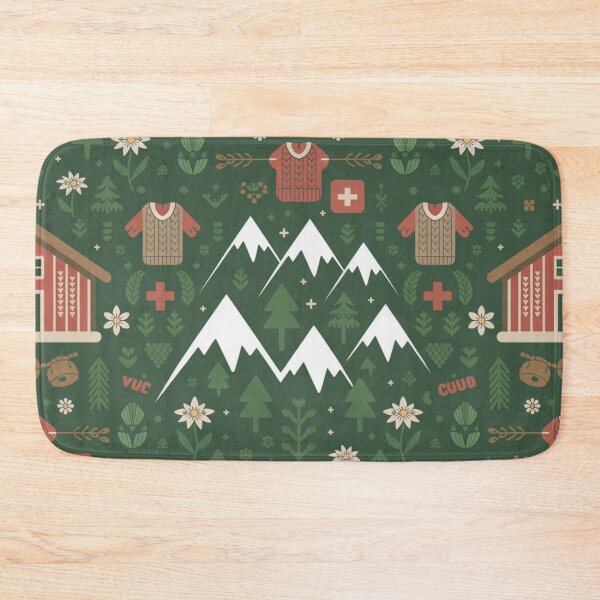 Item preview, Swiss Alpine Seamless Pattern – Chalets, Edelweiss & Traditional Sweaters designed and sold by Midnight Veil Designs.