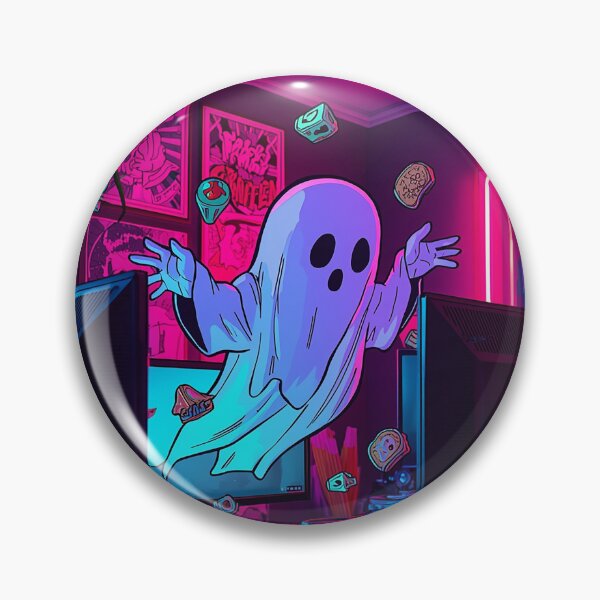 Item preview, Neon Ghost Gamer – Aesthetic Spooky Gaming Vibes designed and sold by BlackBoneArt.