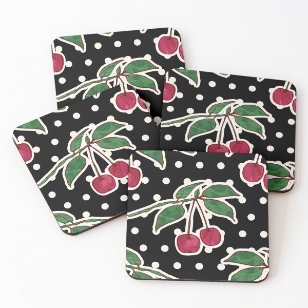 Item preview, Retro Vintage 50s cute cherries on polkadots designed and sold by Goddessart.