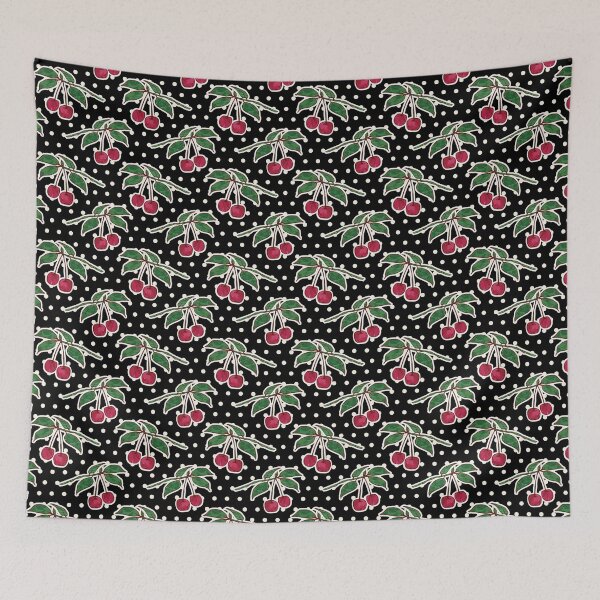 Item preview, Retro Vintage 50s cute cherries on polkadots designed and sold by Goddessart.