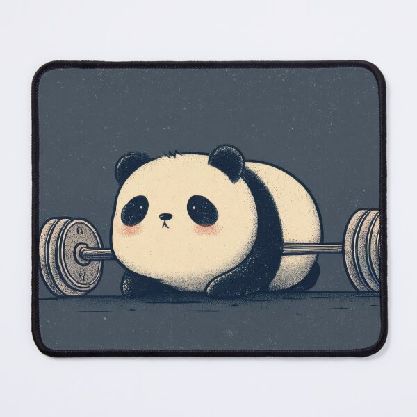 Item preview, Panda lifting weights in a gym designed and sold by anytka.